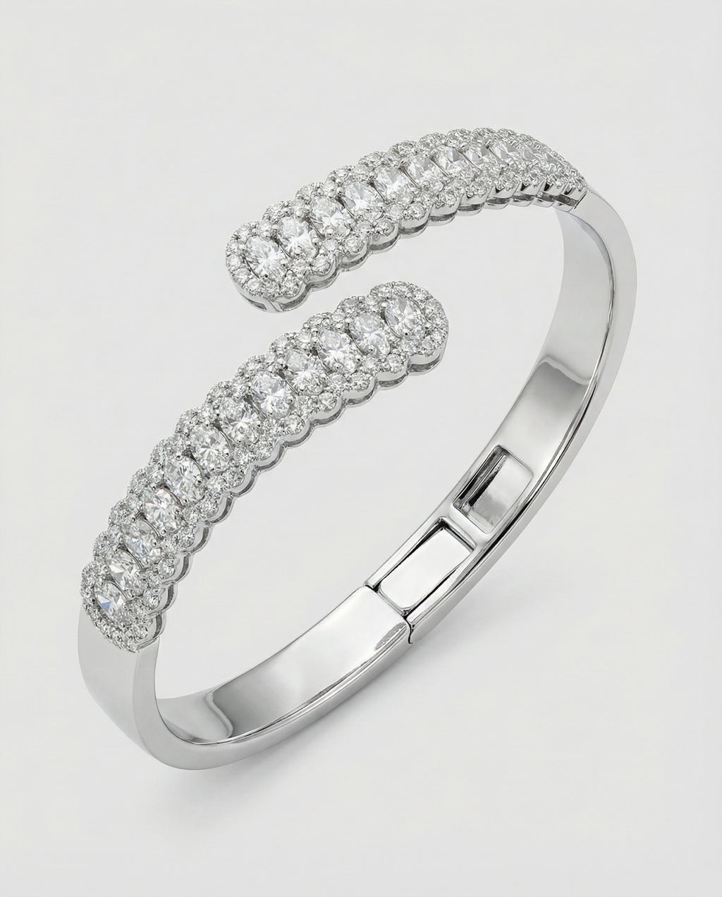 The Aurora Wrap Bangle - White Gold