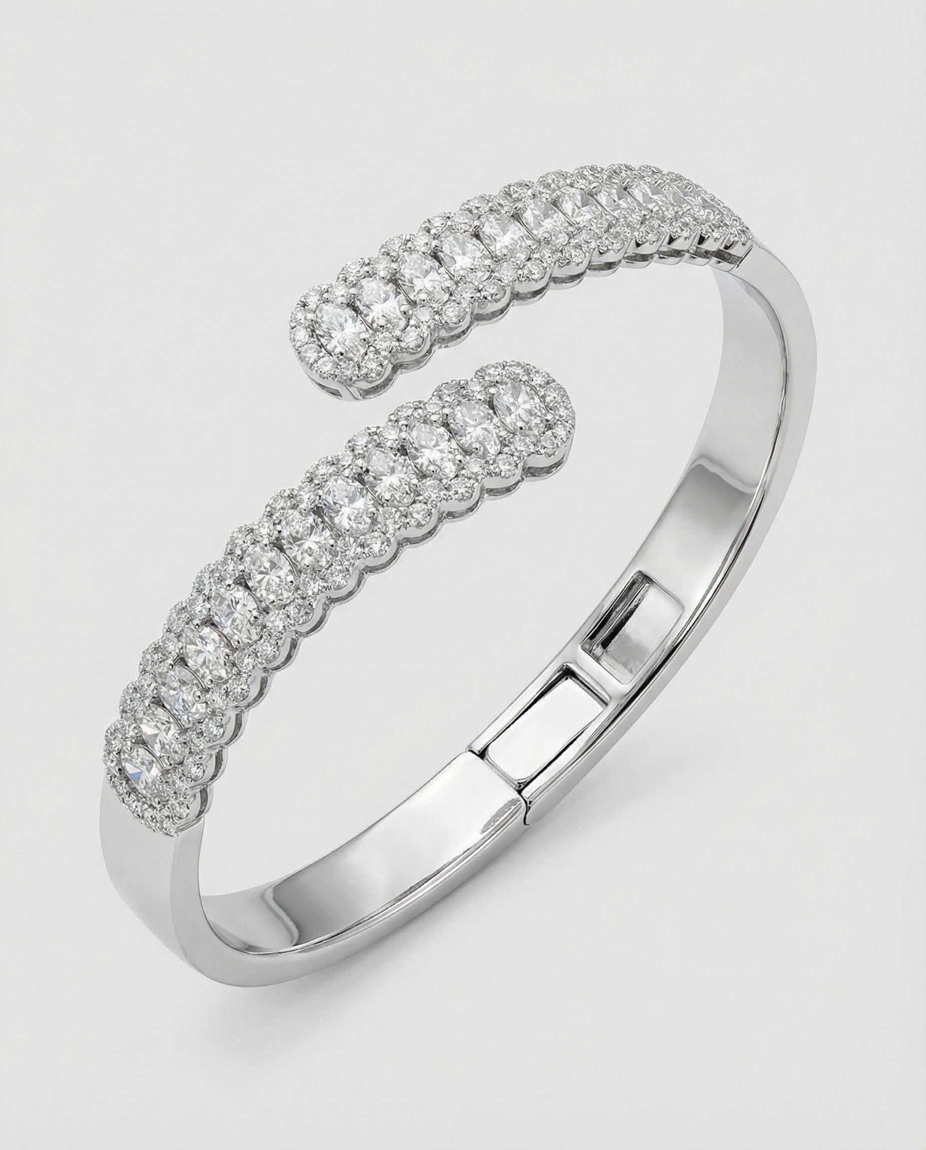 The Aurora Wrap Bangle - White Gold