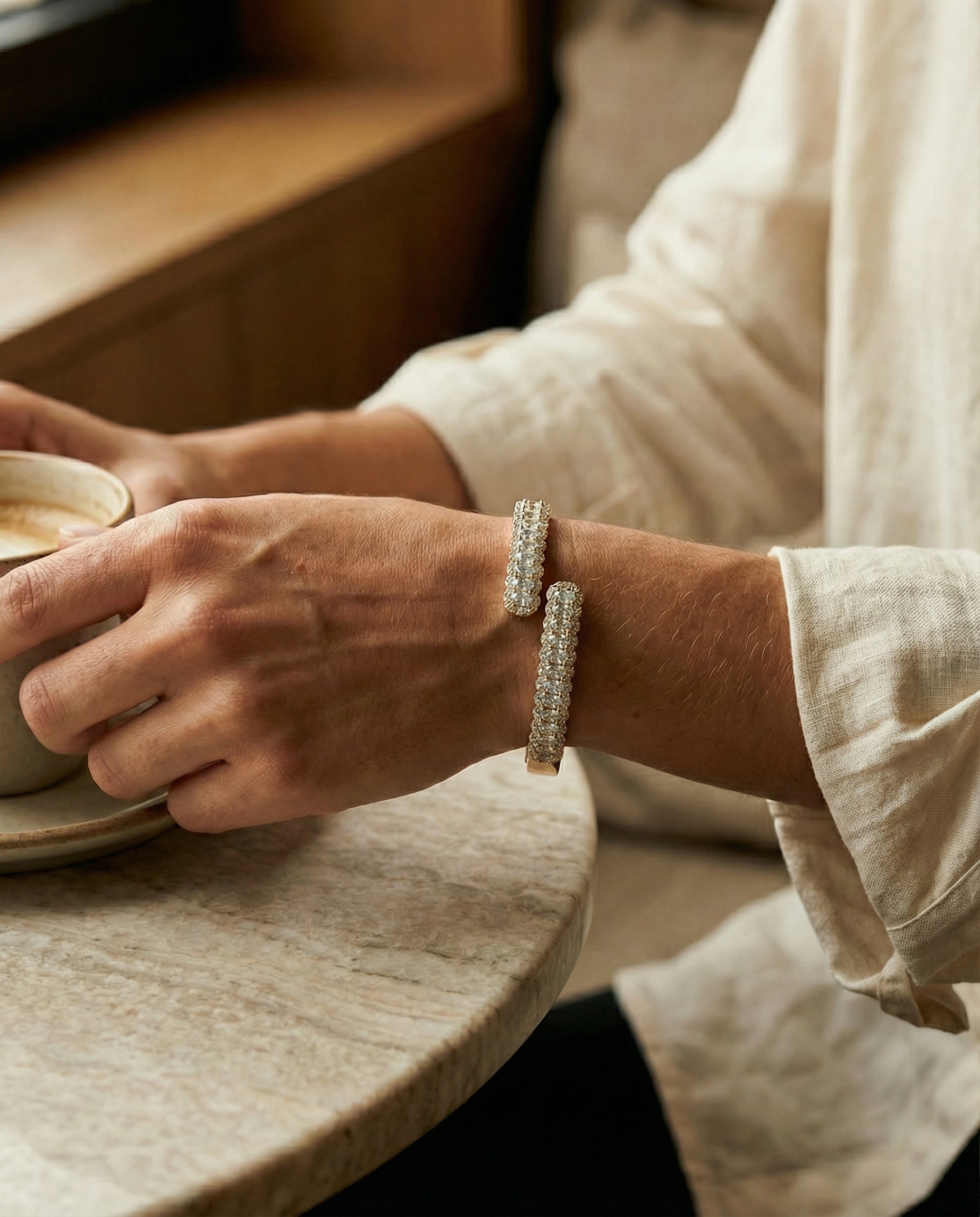 The Aurora Wrap Bangle - Yellow Gold