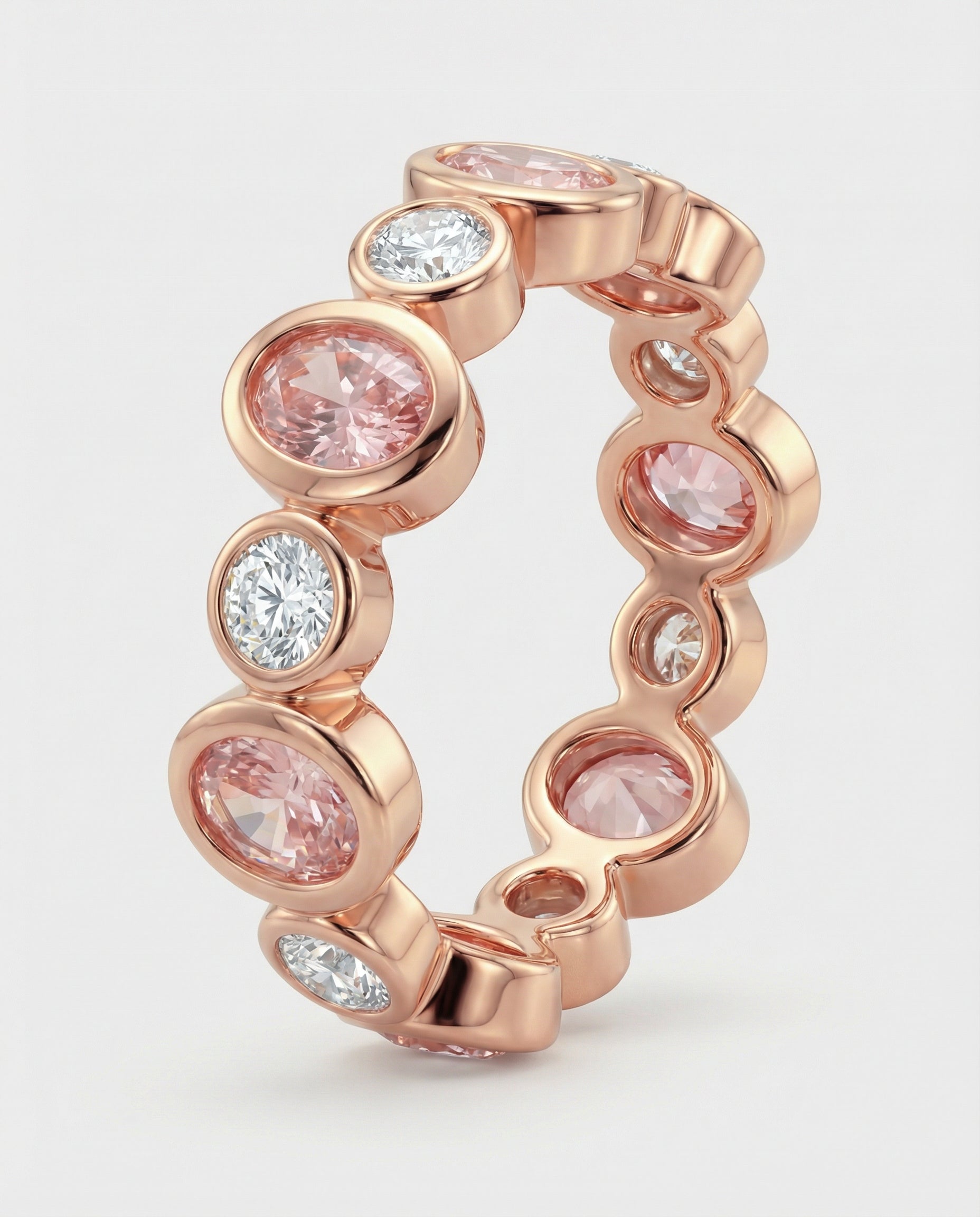 Ethereal Blush Bezel Ring - Rose Gold