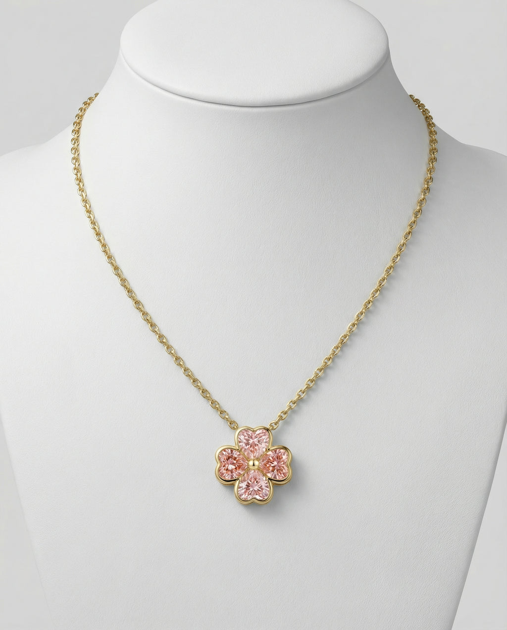 Blush Fleur Clover Pendant - Yellow Gold