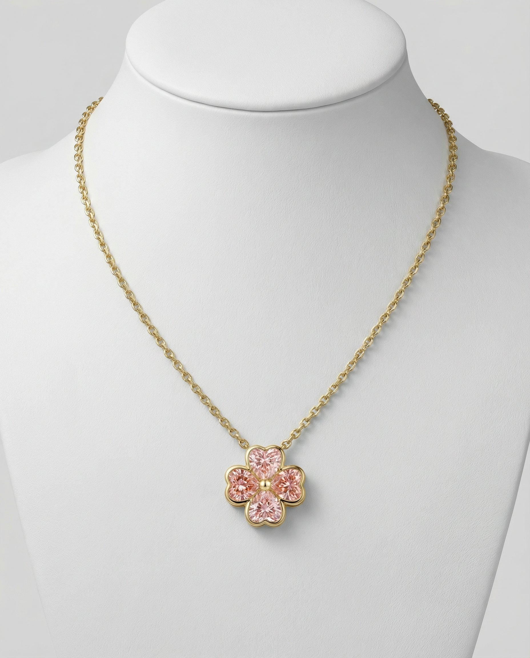 Blush Fleur Clover Pendant - Yellow Gold