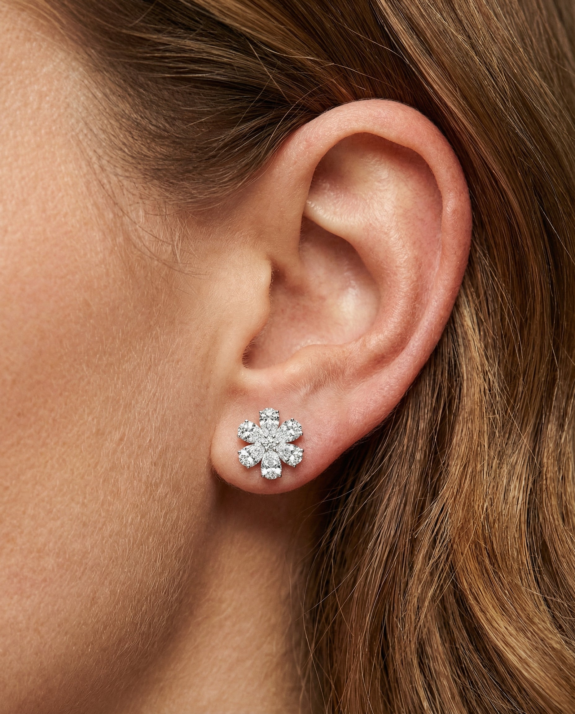 Ast Diamond Bloom Studs - White Gold