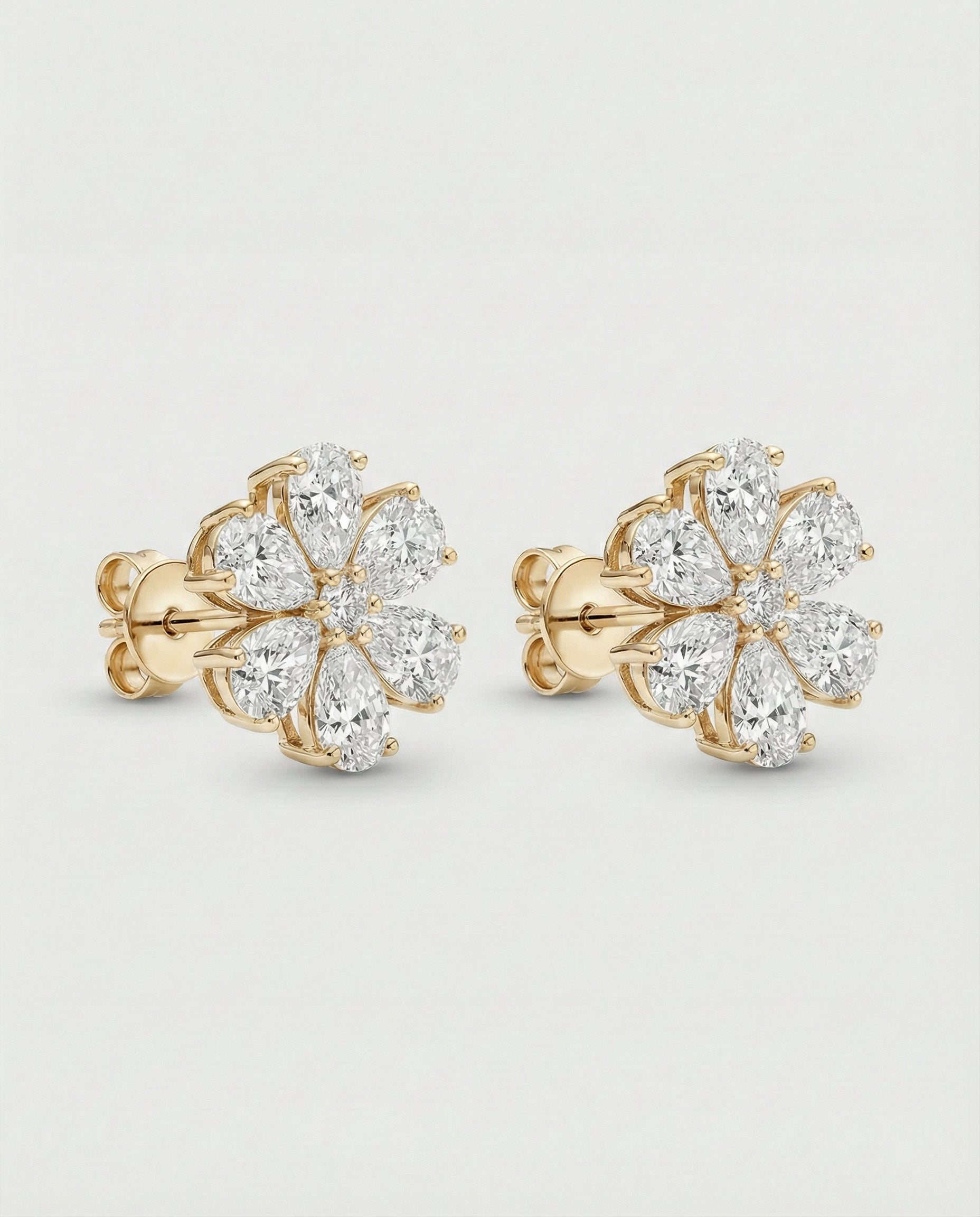 Ast Diamond Bloom Studs - Yellow Gold