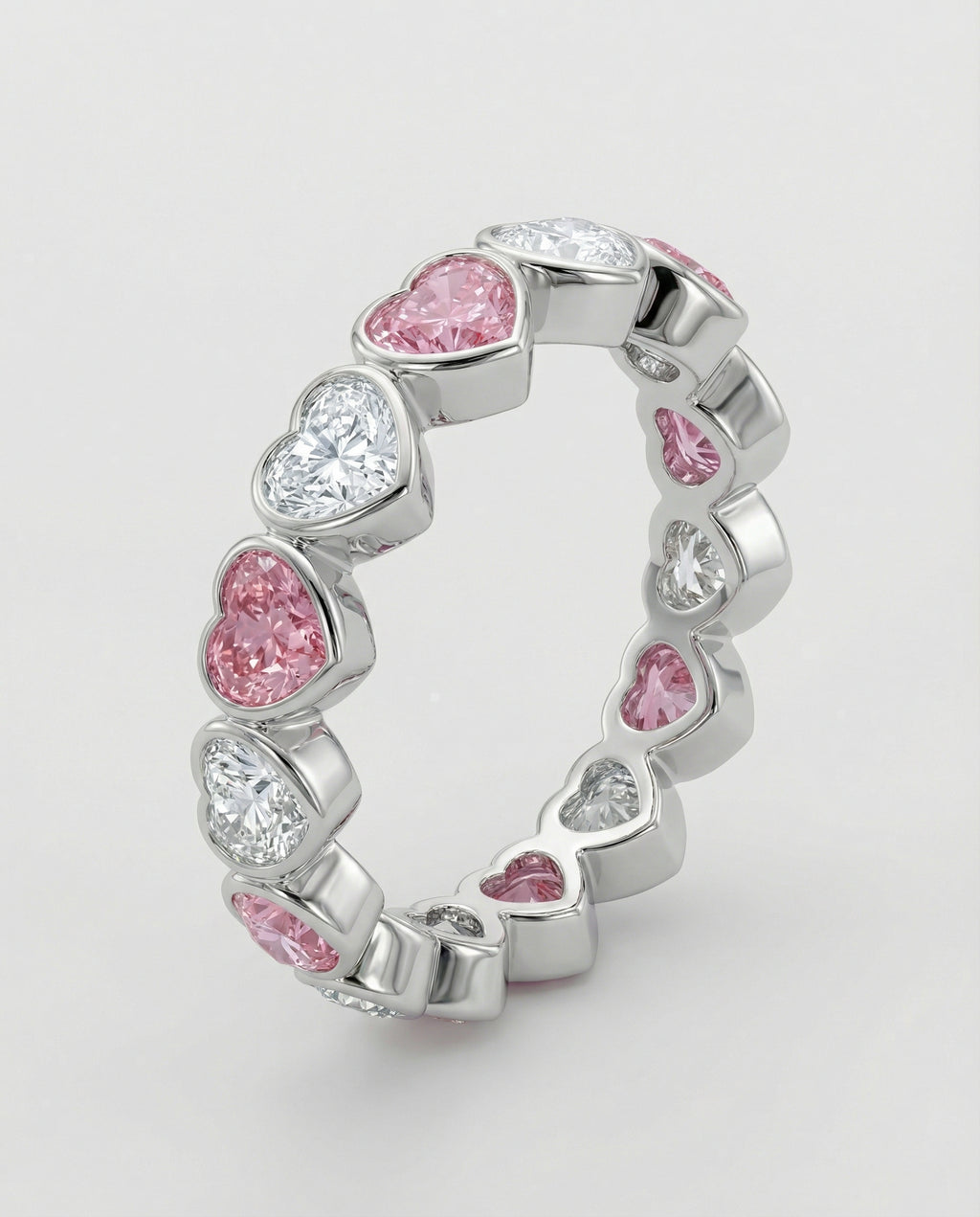 Rosa Heart Eternity Band - White Gold