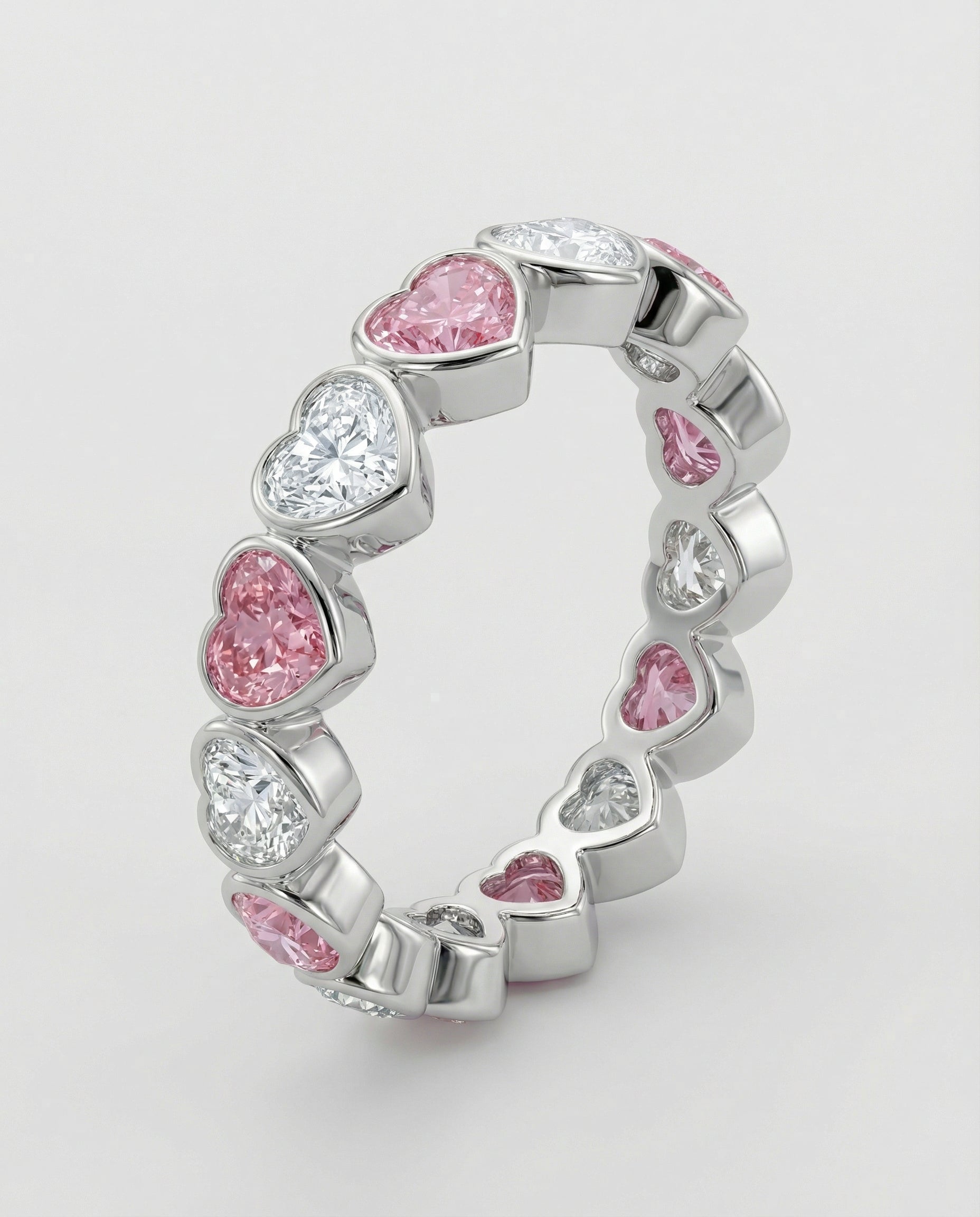 Rosa Heart Eternity Band - White Gold