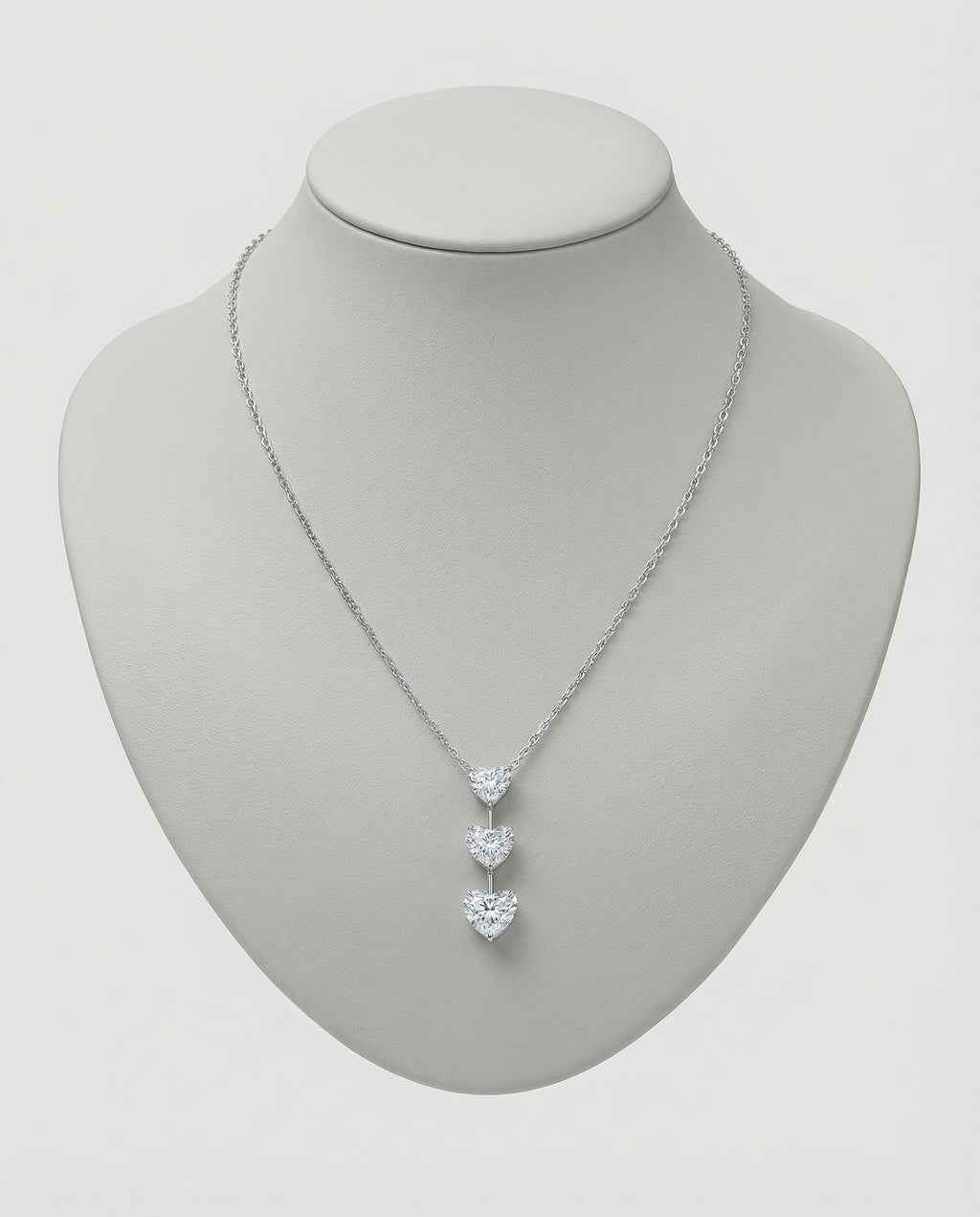 Ast Cascading Heart Pendant - White Gold
