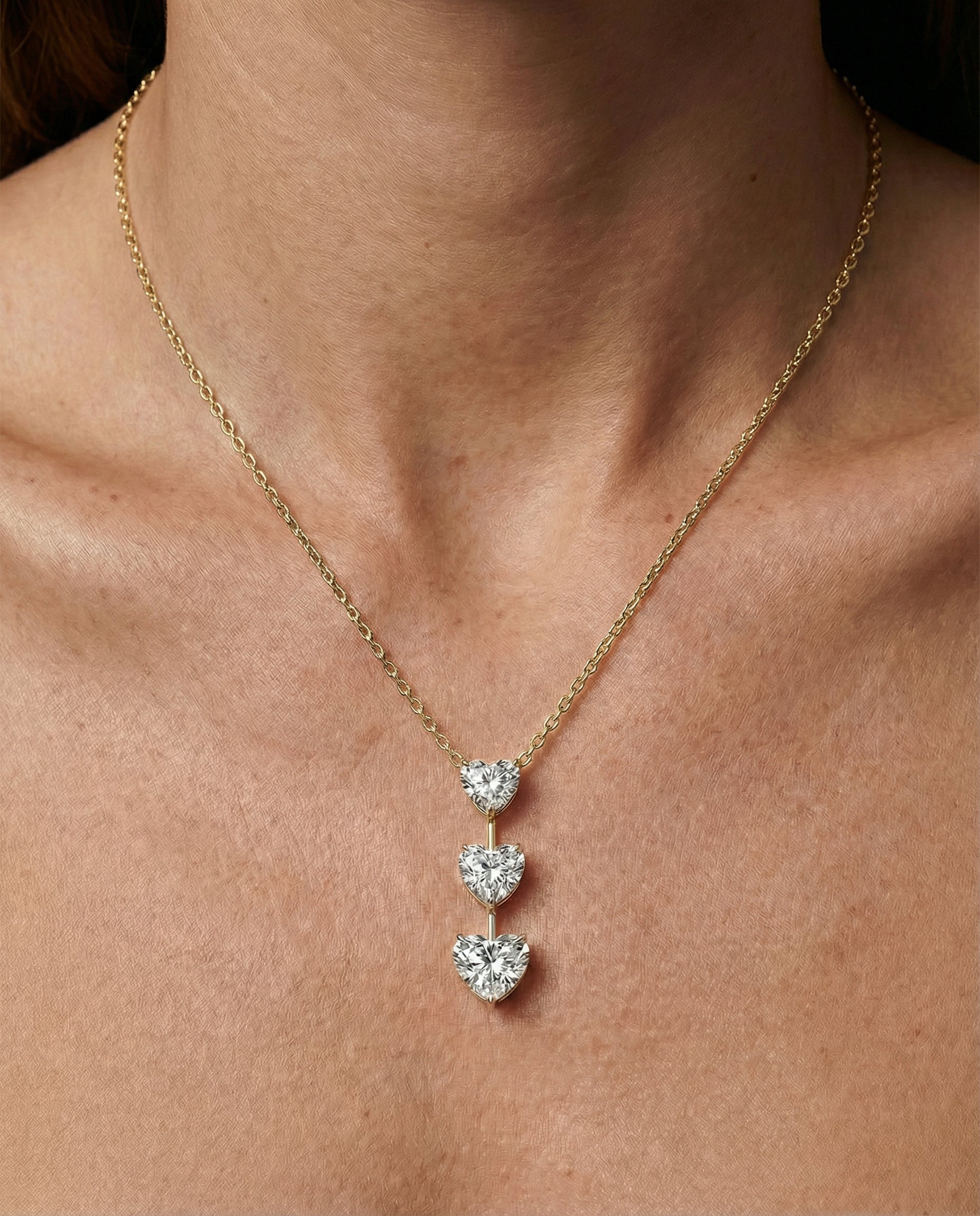 Ast Cascading Heart Pendant - Yellow Gold