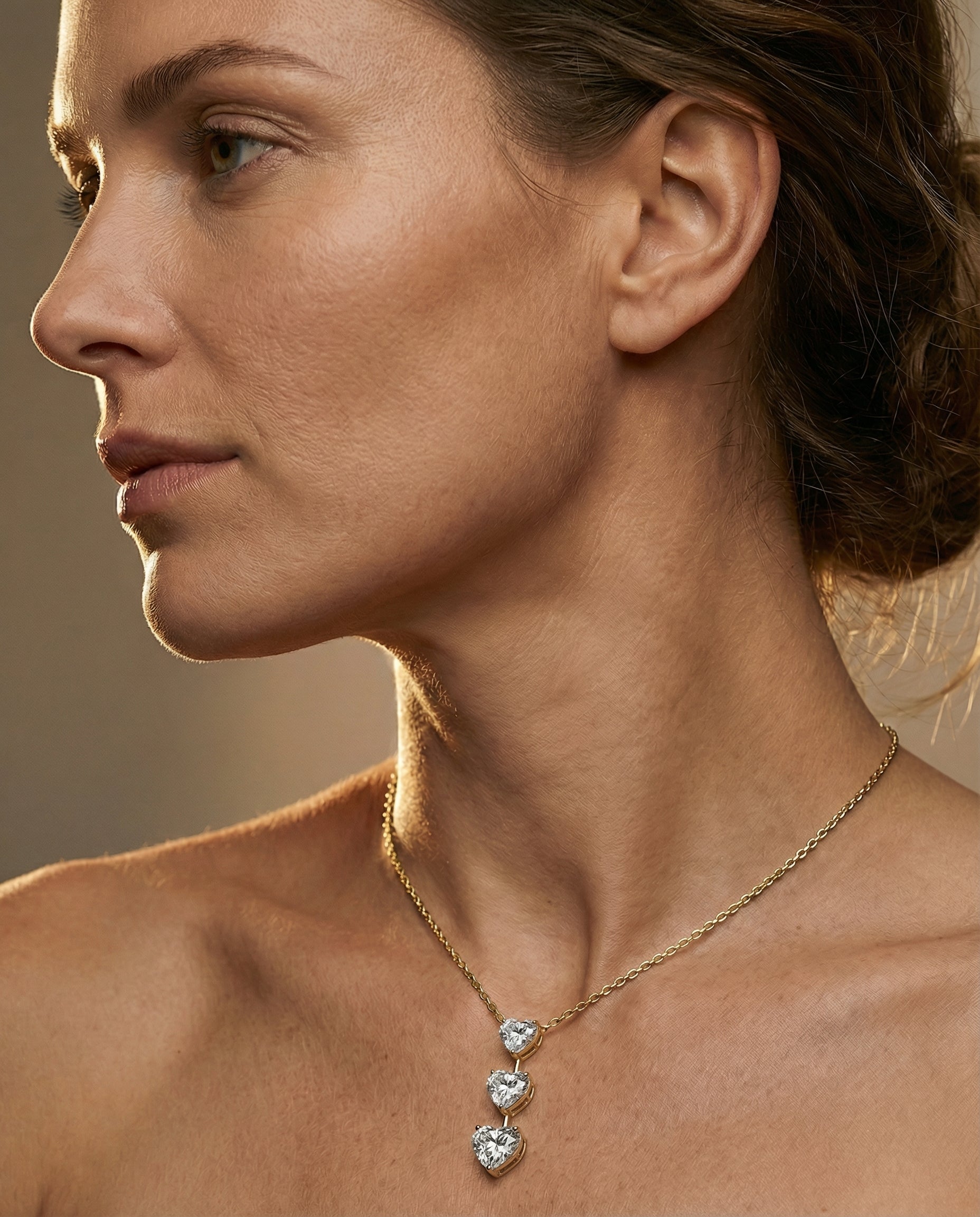 Ast Cascading Heart Pendant - Yellow Gold