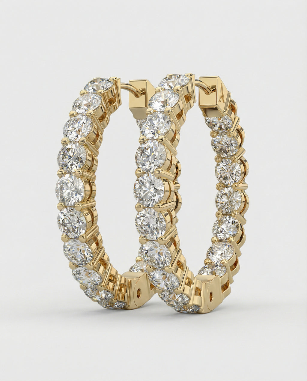 Ast Solstice Diamond Hoops - Yellow Gold
