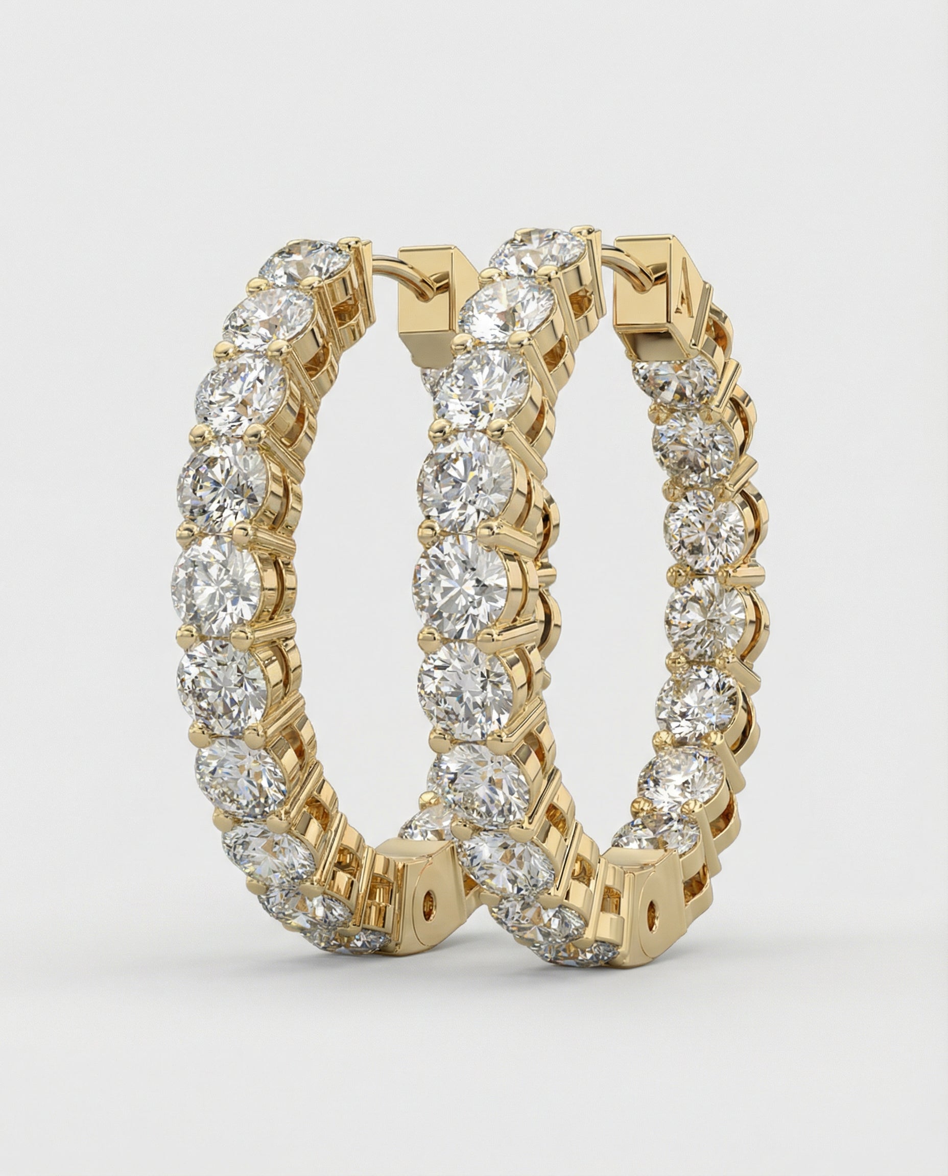 Ast Solstice Diamond Hoops - Yellow Gold
