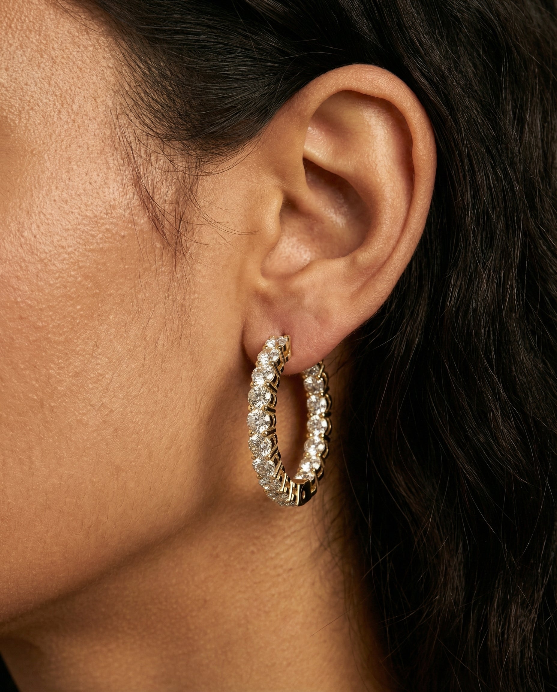 Ast Solstice Diamond Hoops - Yellow Gold