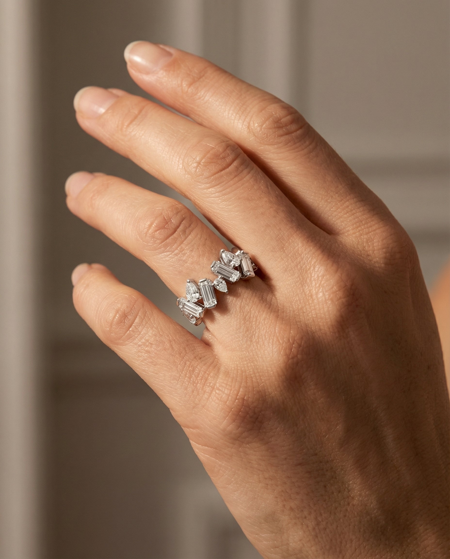 Ylana Lumina Asymmetric Band - White Gold
