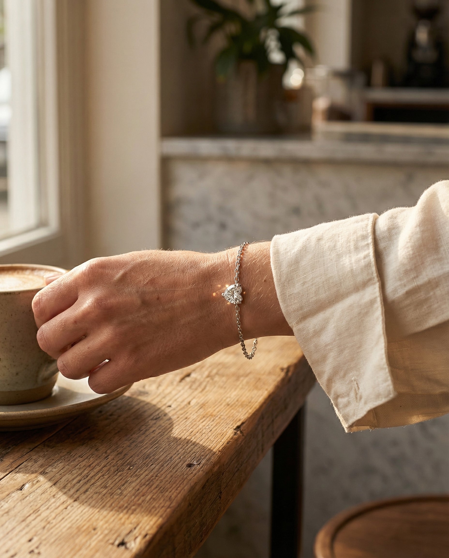 Ast Devotion Solitaire Bracelet - White Gold