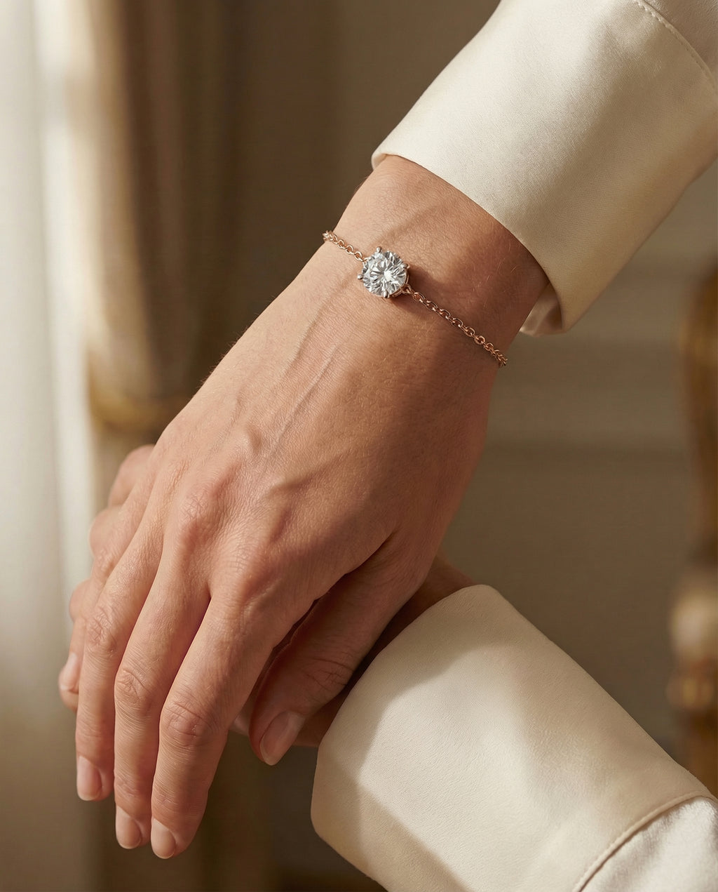 Ast Lumina Solitaire Bracelet - Rose Gold
