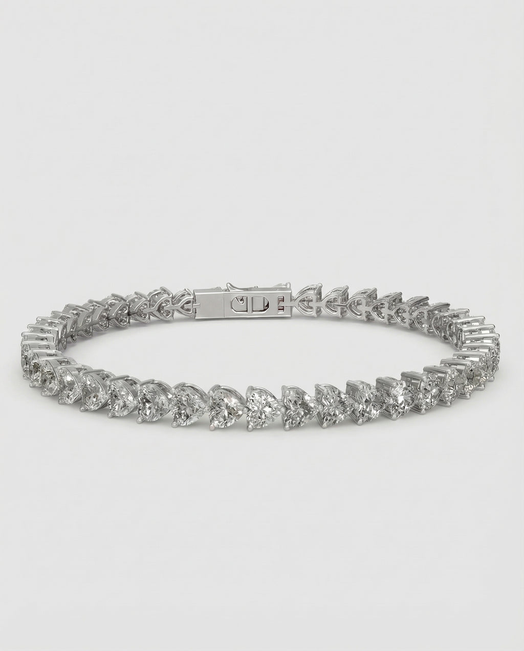 Ast Radiant Heart Tennis Bracelet - White Gold