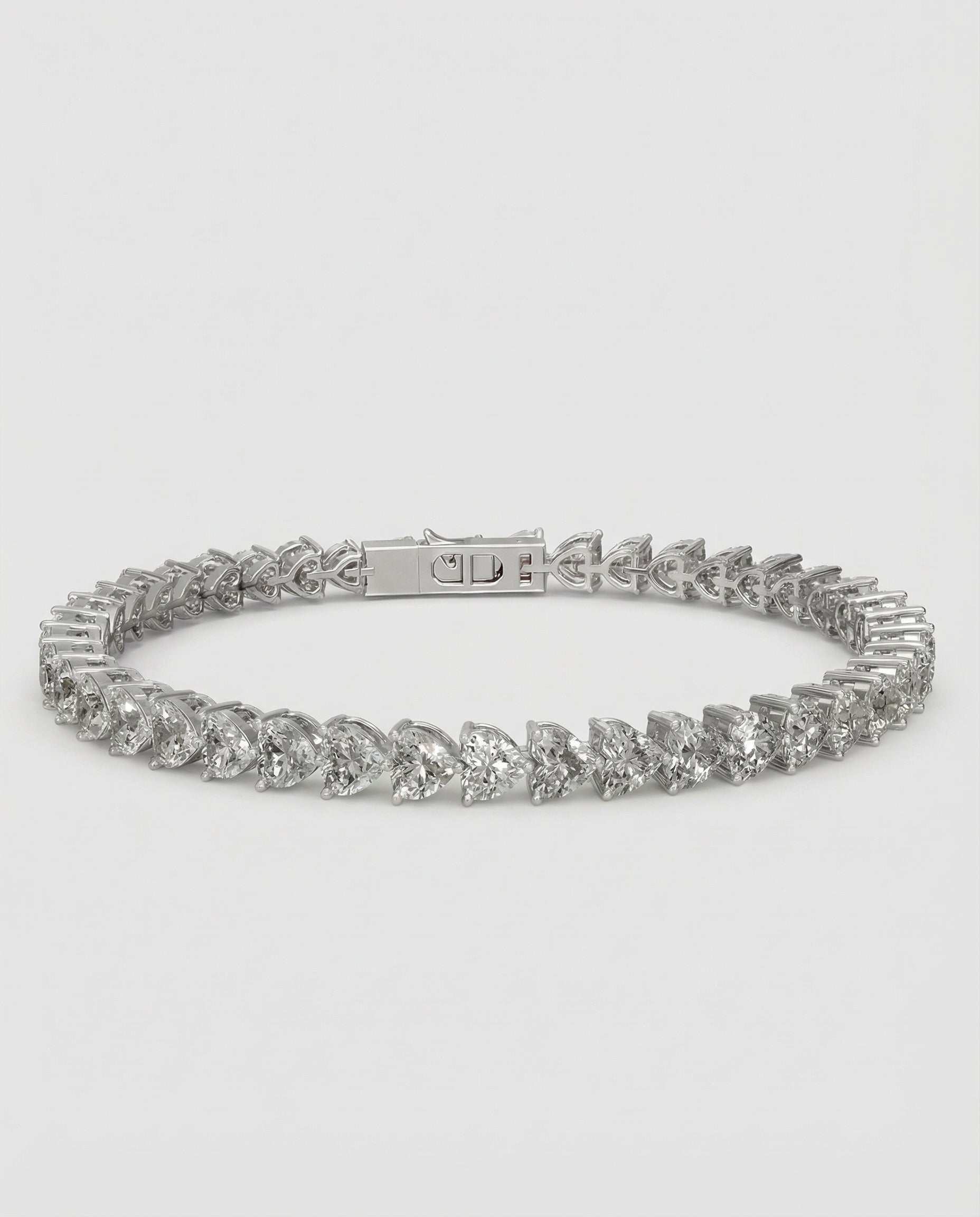 Ast Radiant Heart Tennis Bracelet - White Gold