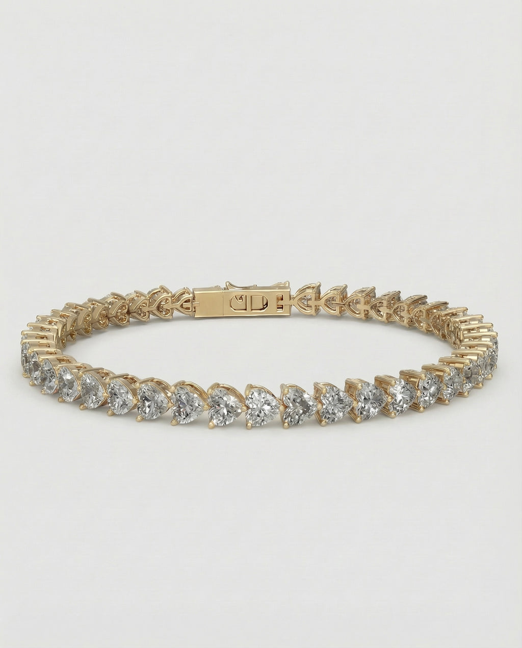 Ast Radiant Heart Tennis Bracelet - Yellow Gold