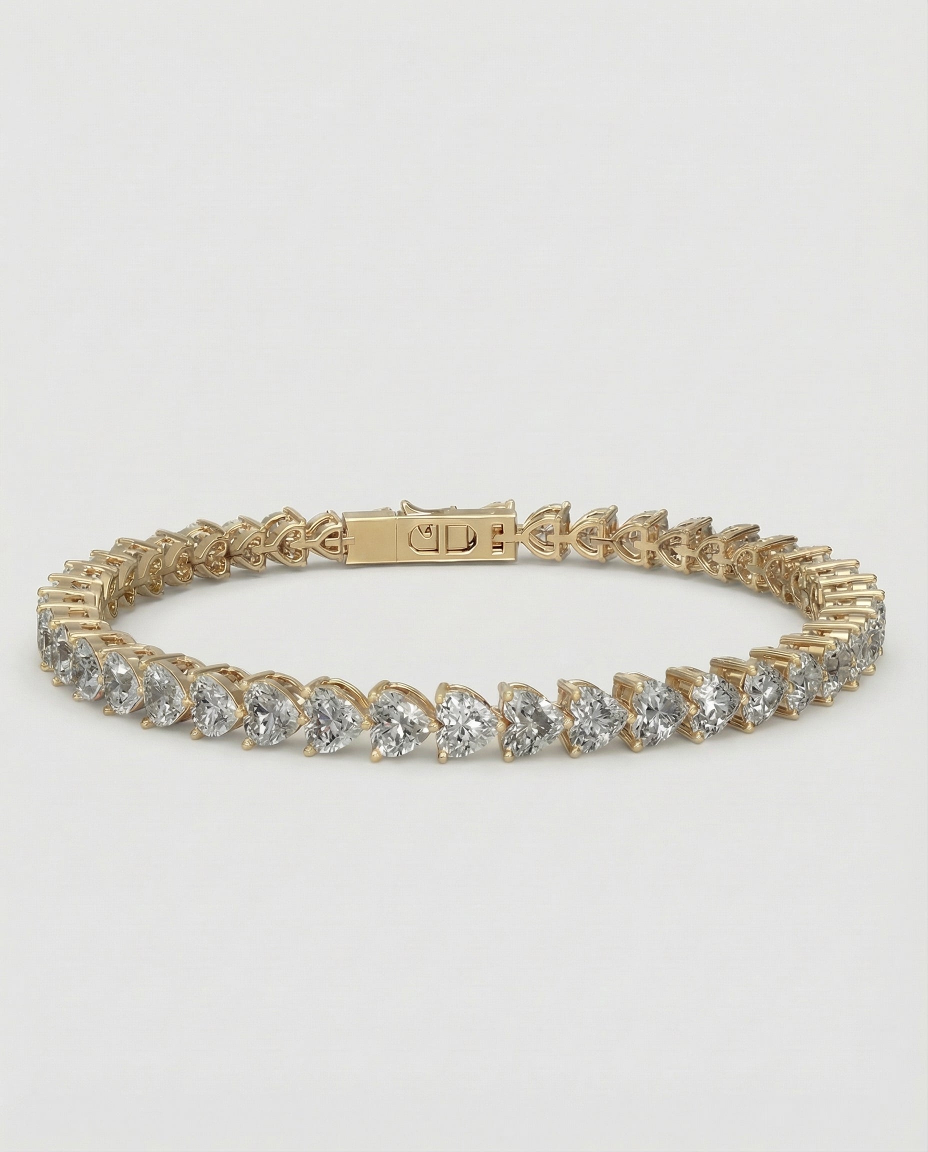 Ast Radiant Heart Tennis Bracelet - Yellow Gold