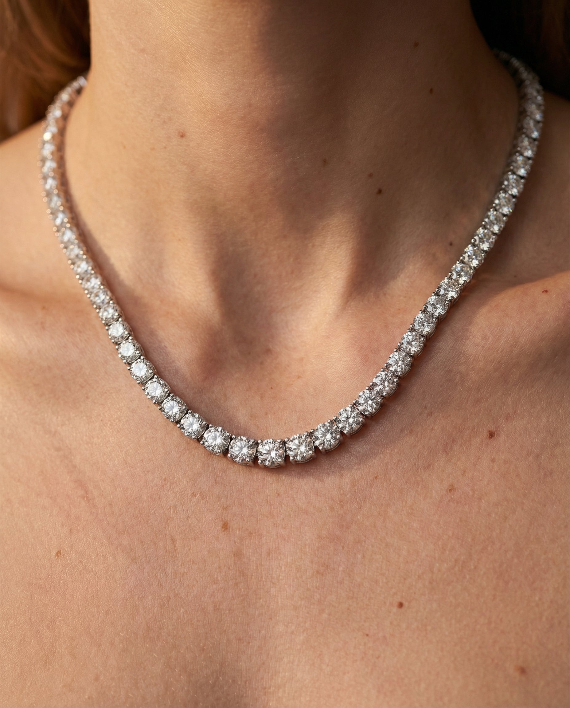 Ast Lumina Tennis Necklace - White Gold