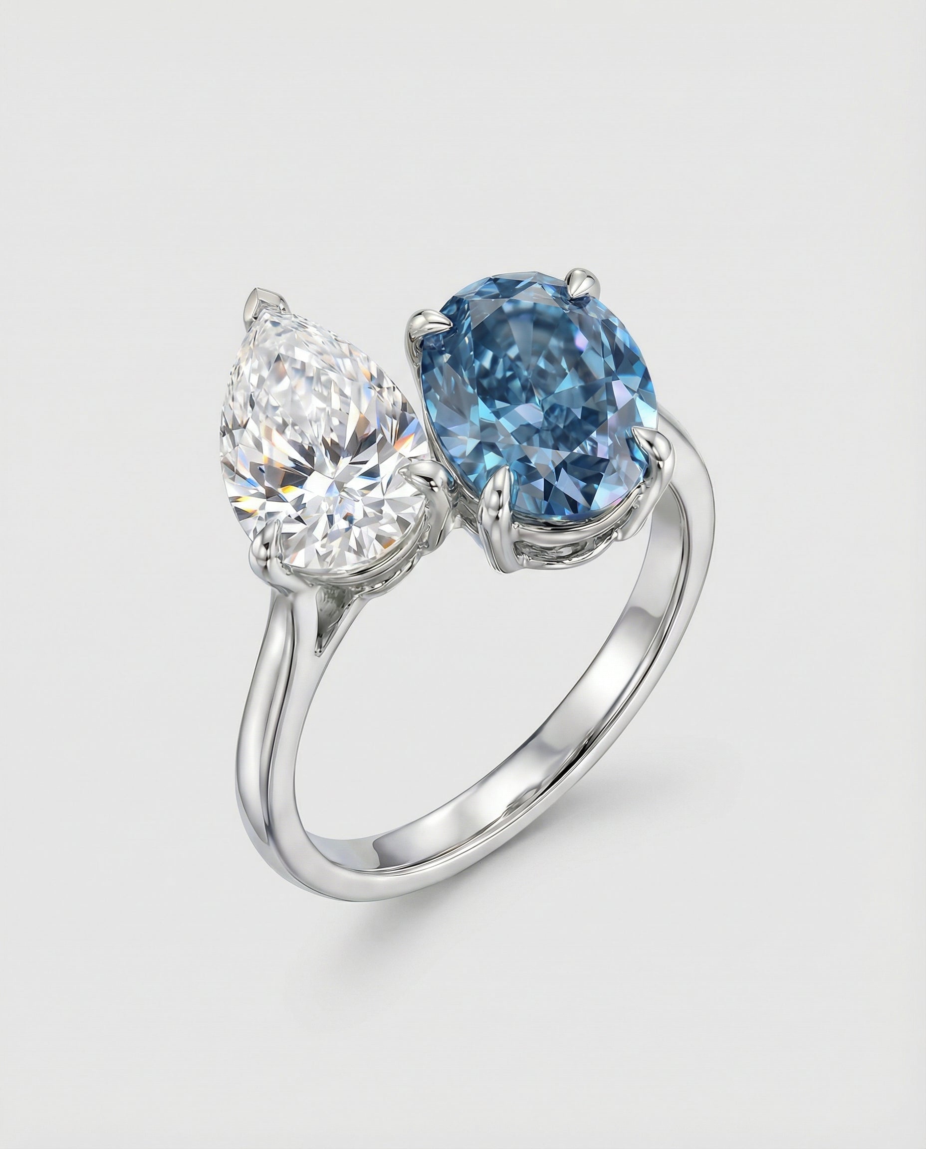 The Azure Embrace Toi & Moi Ring - 2DOT4 Diamonds - White Gold