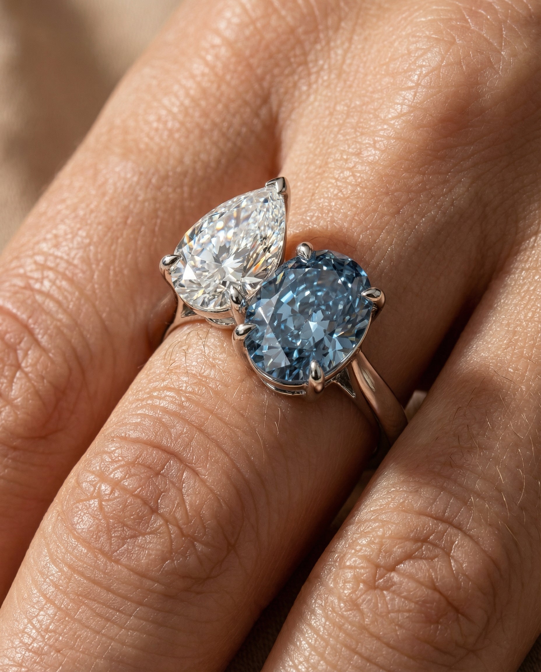 The Azure Embrace Toi & Moi Ring - 2DOT4 Diamonds - White Gold